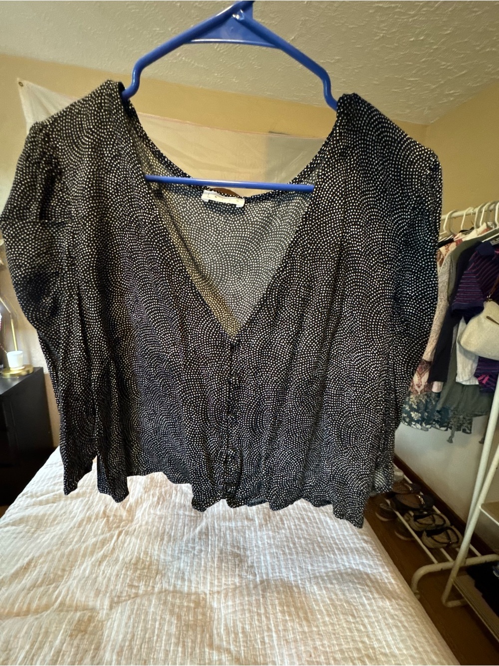 Leith Cropped Button Front Blouse